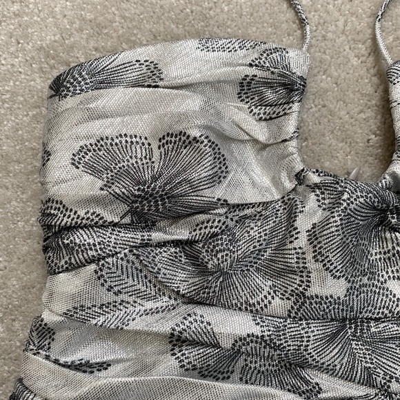 Silver, ruched mini Zara dress - Picture 3 of 9